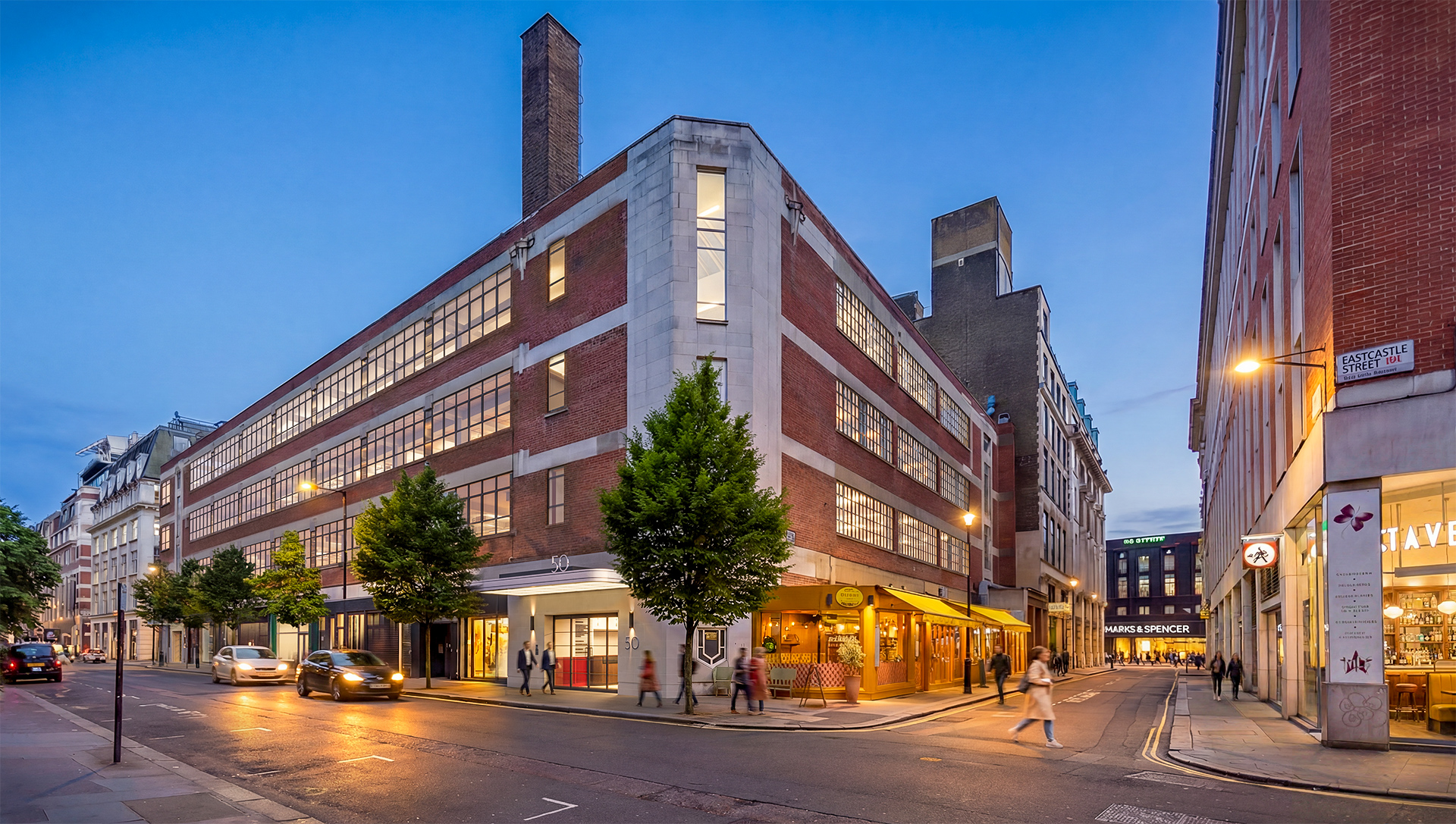 Exterior of 50 Eastcastle Buidling