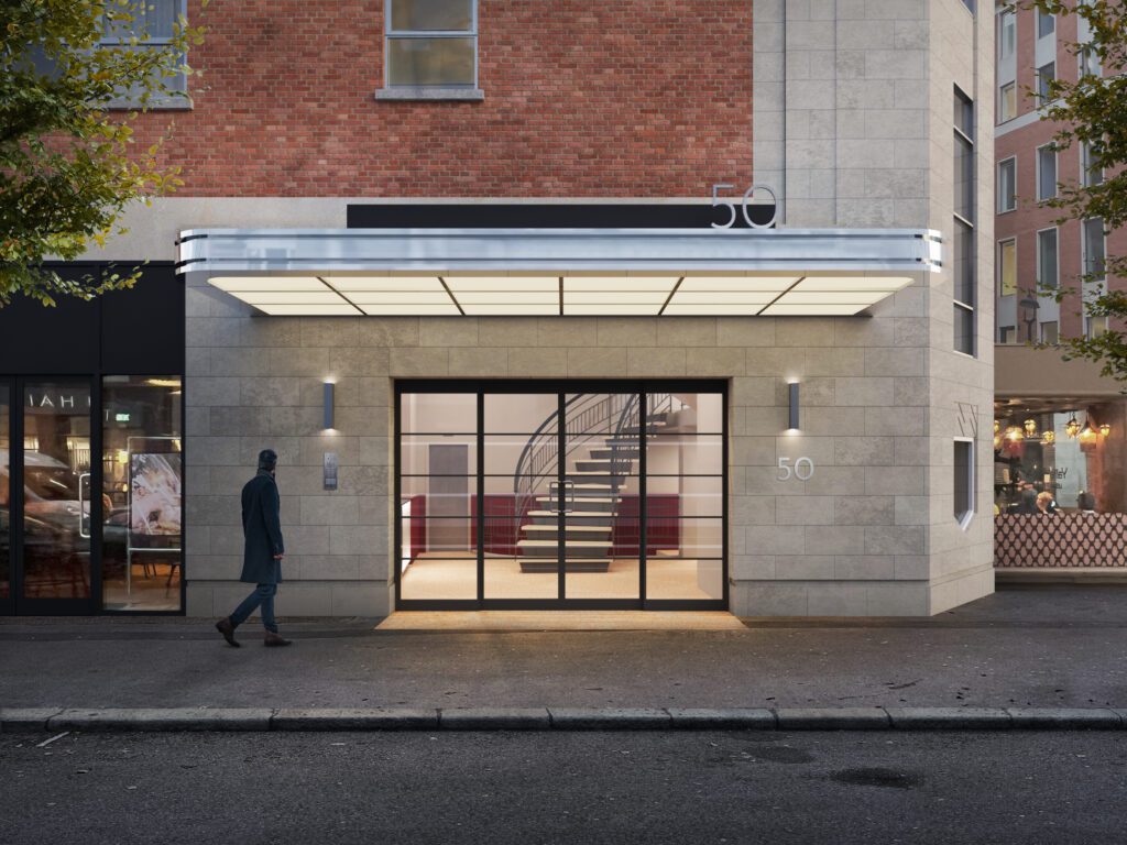 West Entrance of 50 Eastcastle St